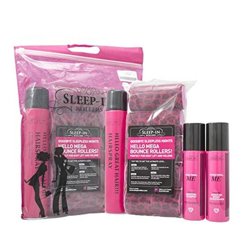 Sleep In Rollers Girls Night In Gift Set 10 Rollers + 250ml Body Soak + Shower Cap